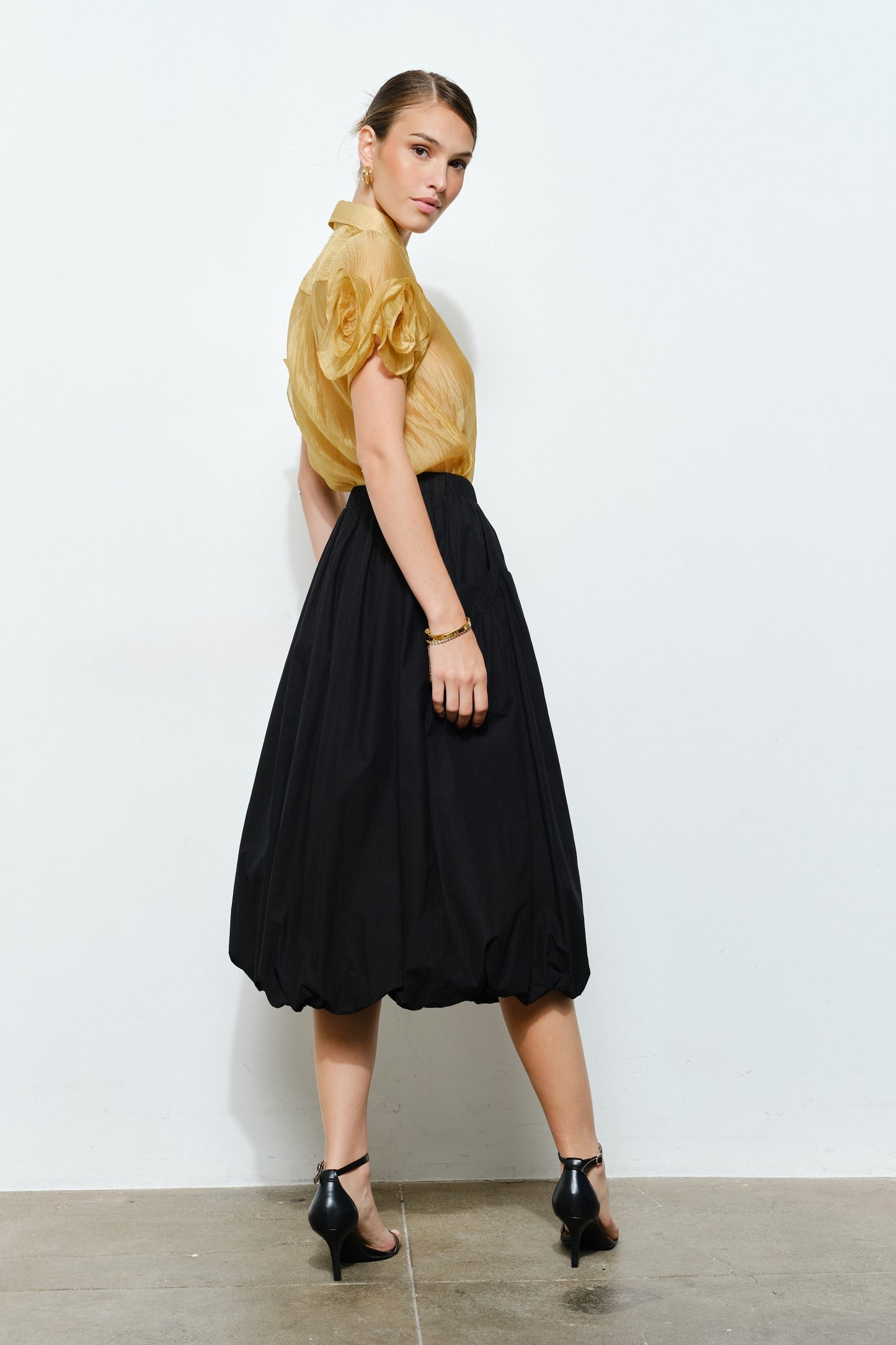 Golden Bloom Rosette Blouse