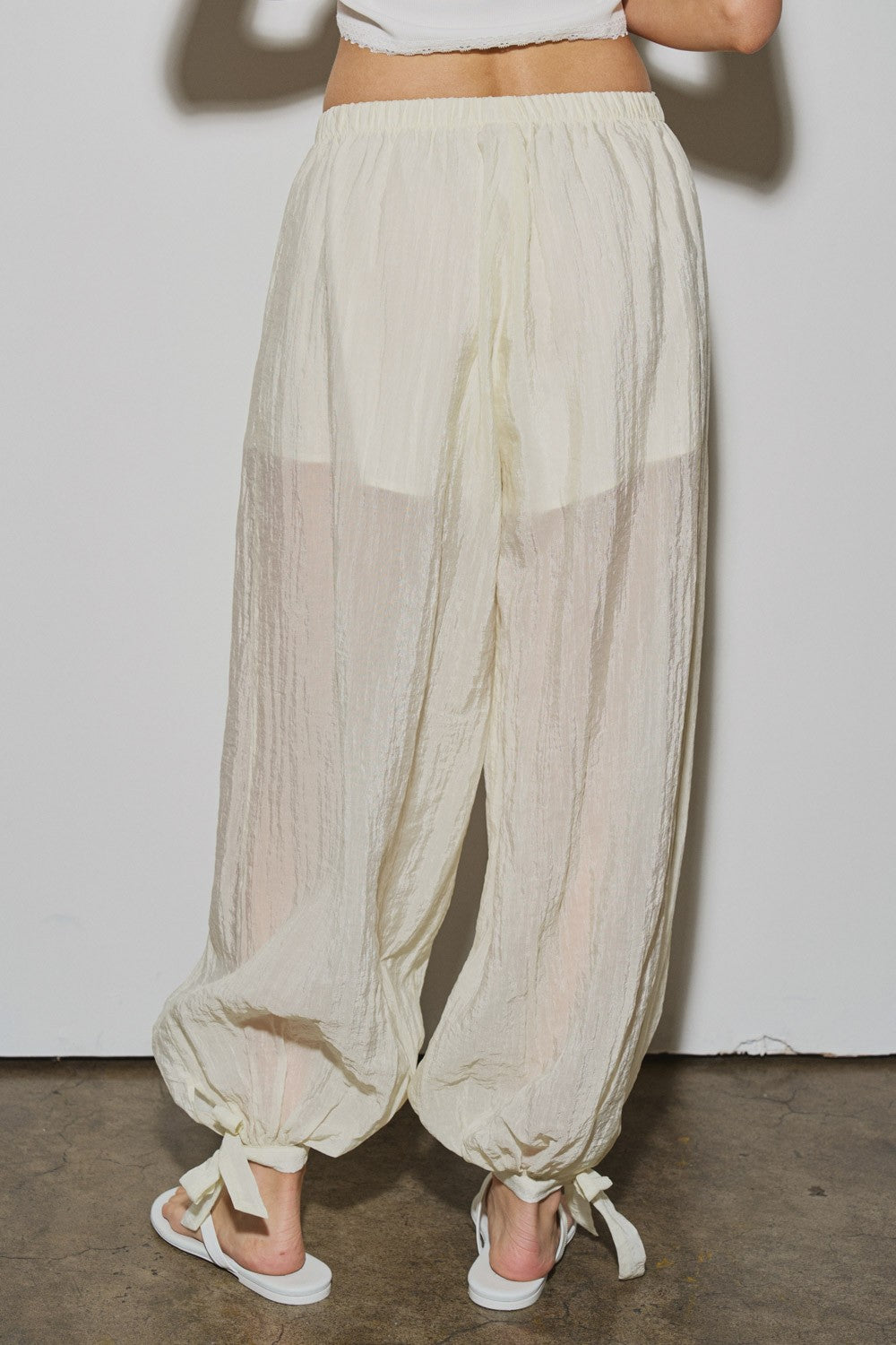 Ivory Sheer Organza Pants
