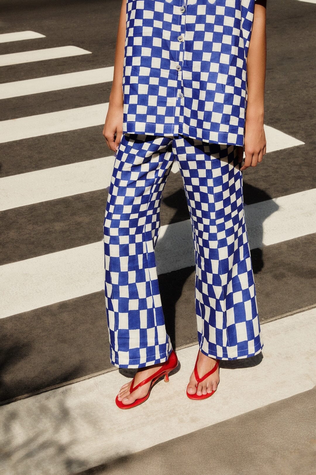 Blue Dream Checkered Pants Set