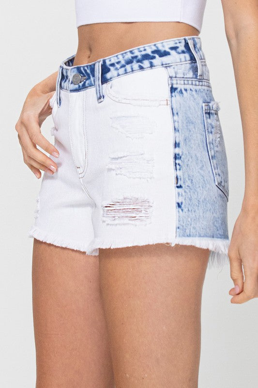 White front Denim shorts