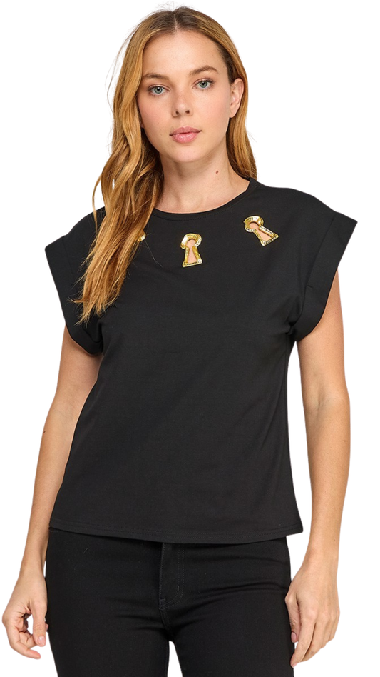 Secret Charm Tee – Black