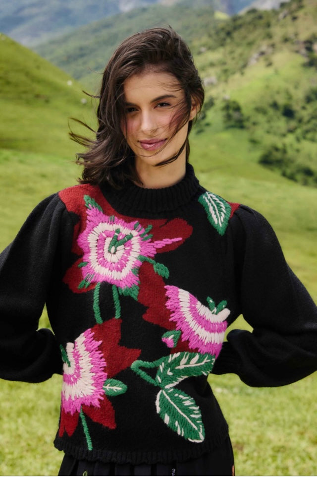 Floral Embroidered sweater