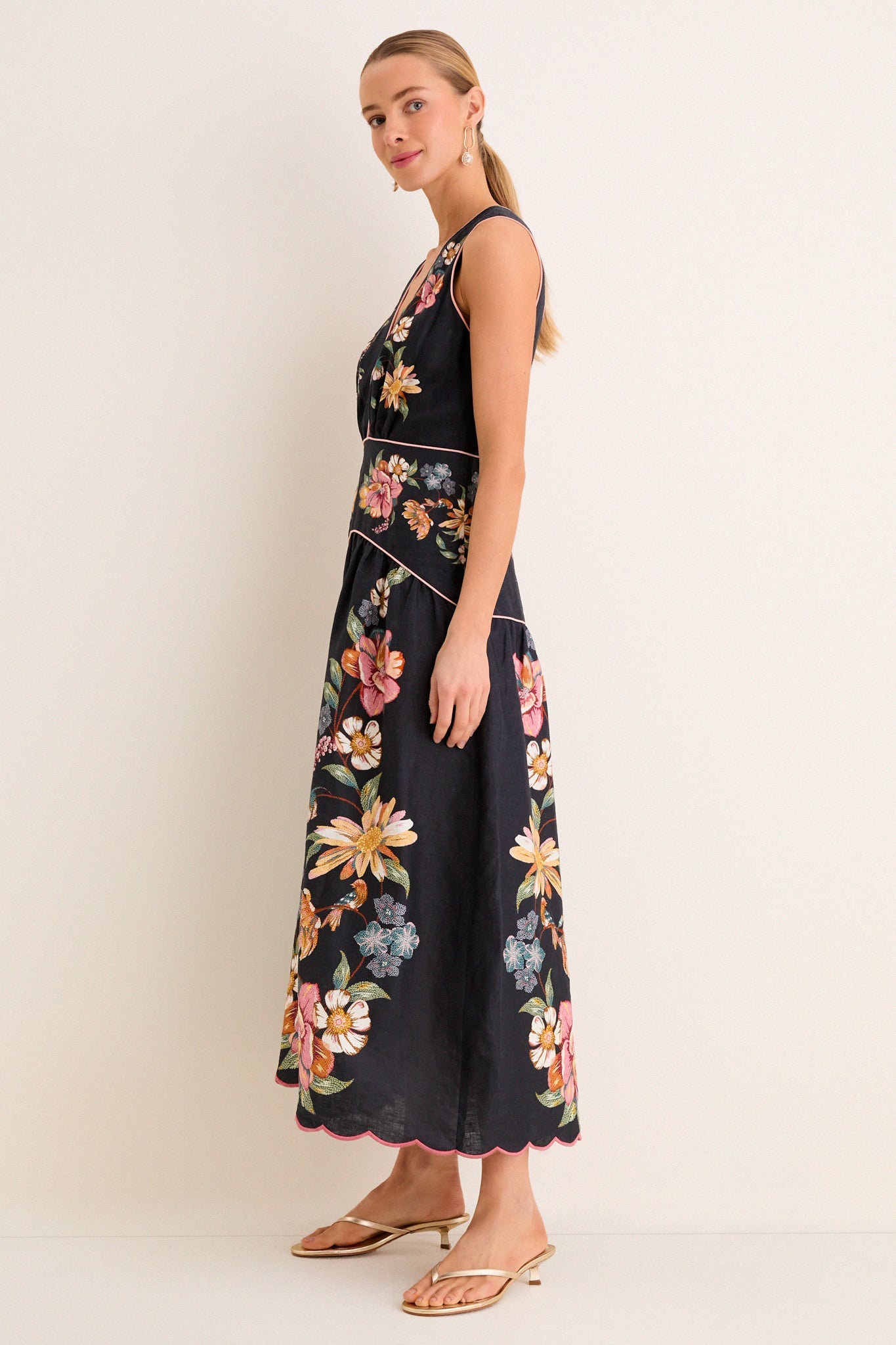Dark Blue Maira Floral Dress