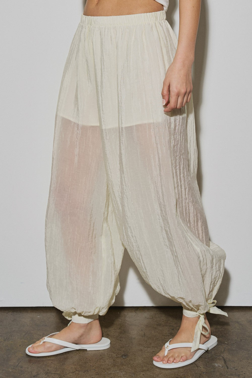 Ivory Sheer Organza Pants