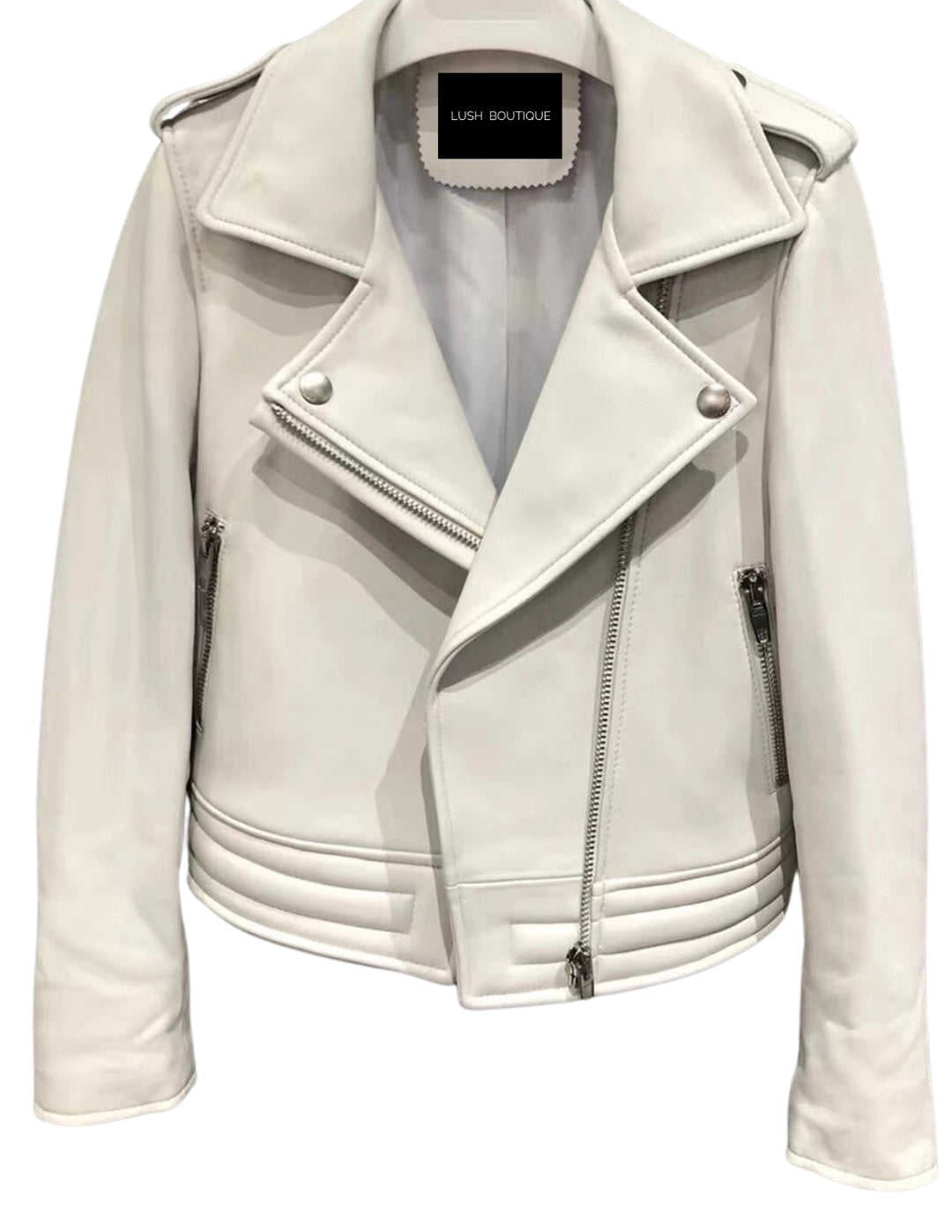 Alessandra Cream leather jacket