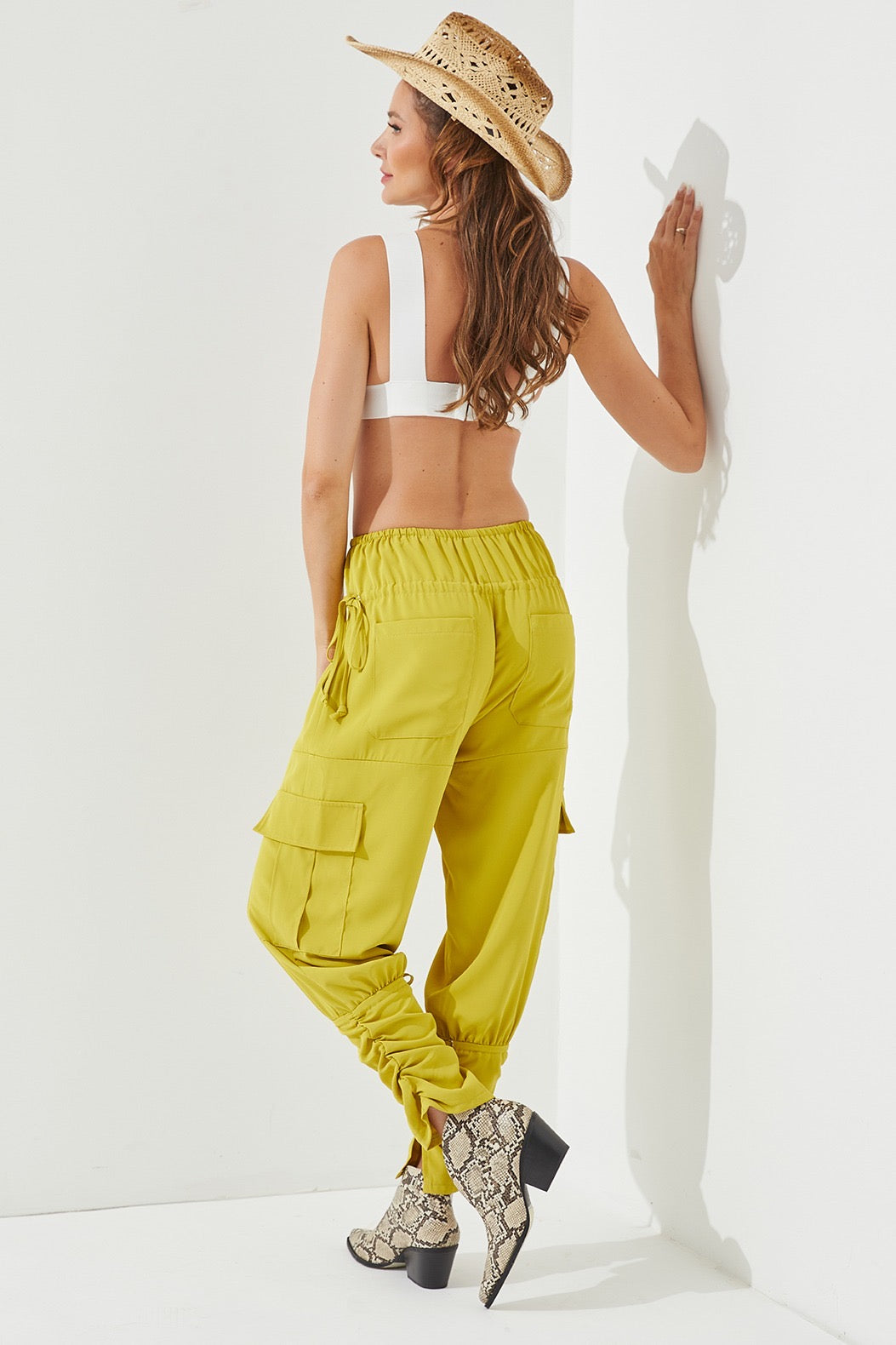 Gigi Cargo pants-Lime