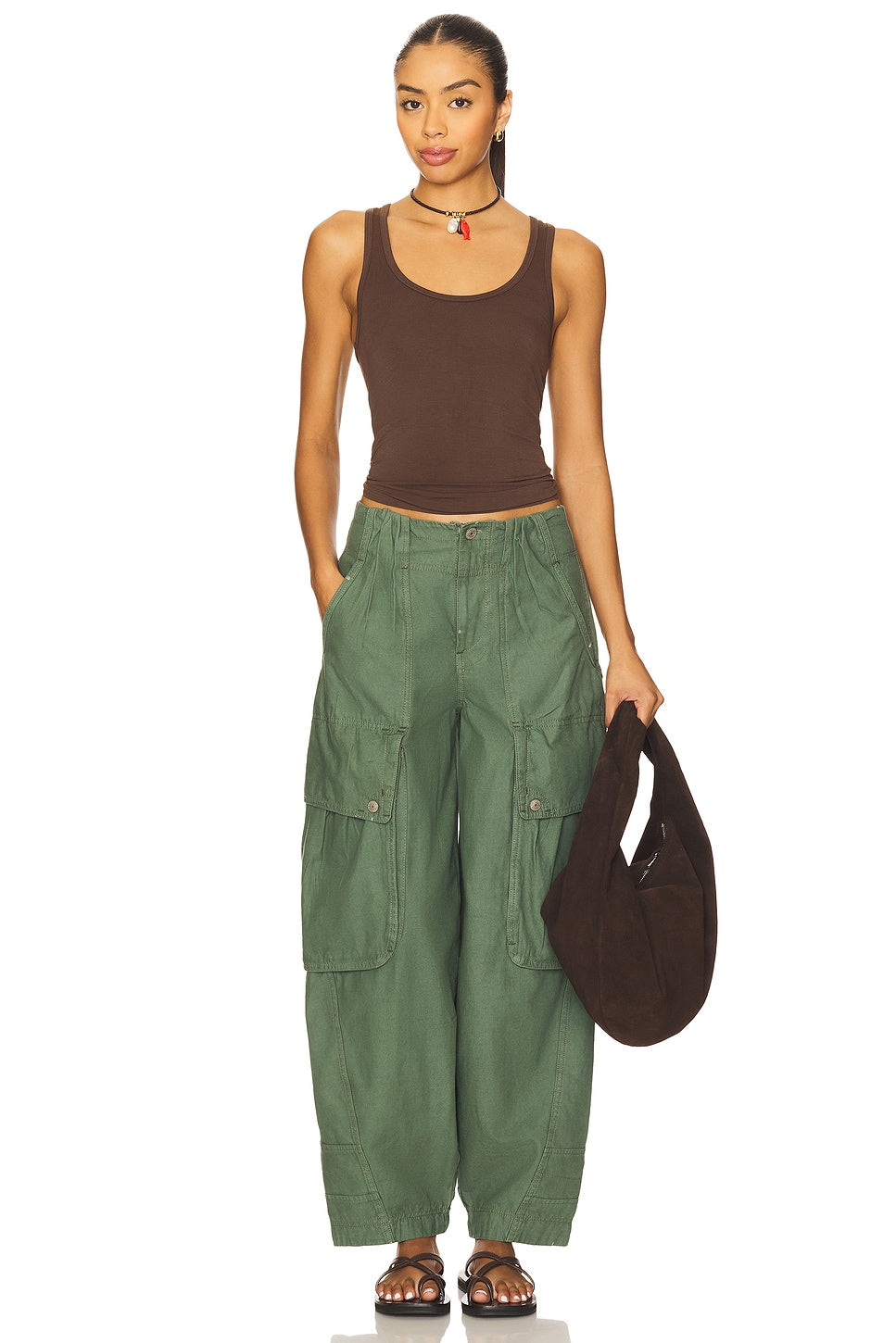 Brentwood Slouch Pant In Aged Green