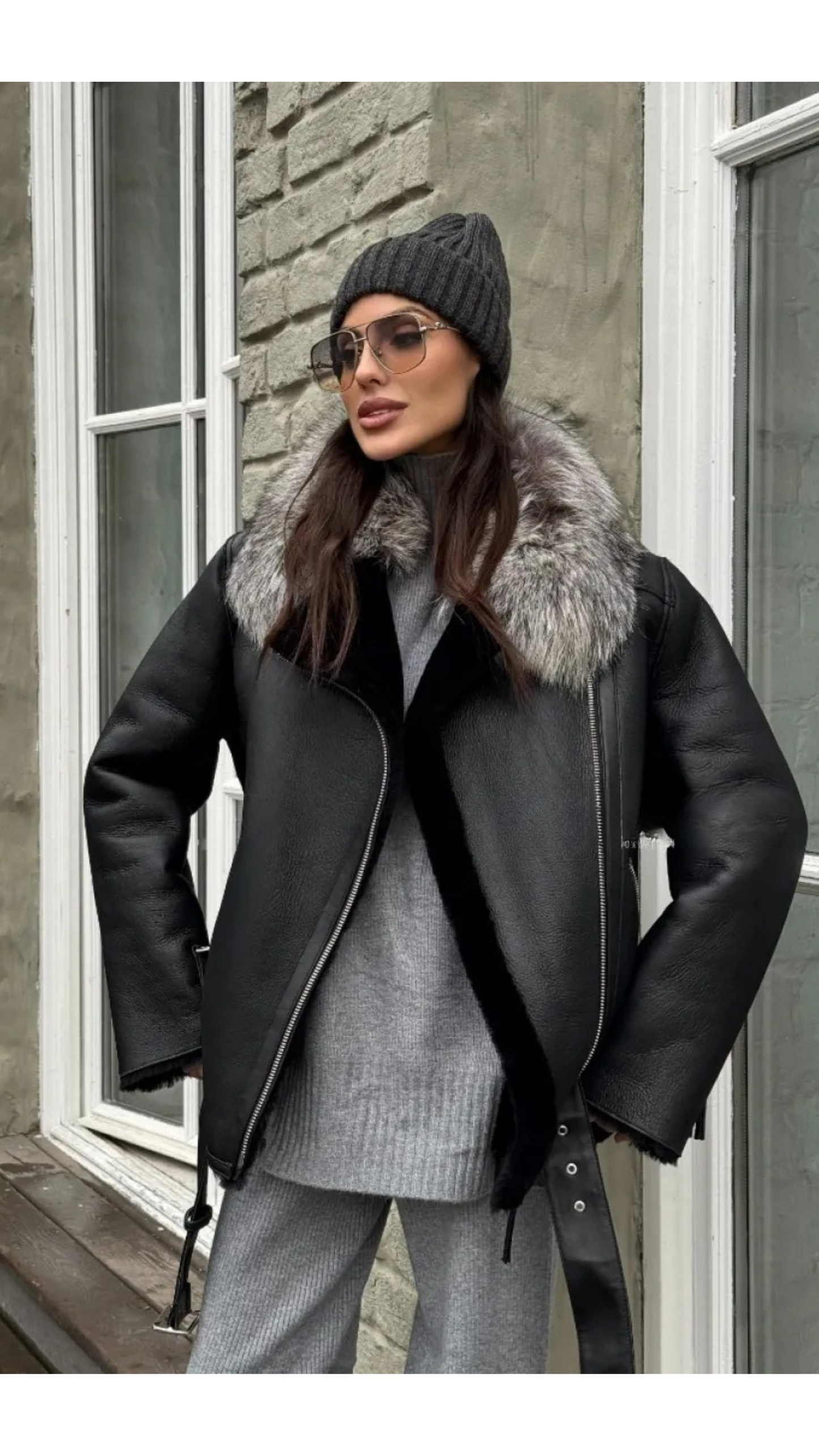 Tuscana Shearling Biker Jacket