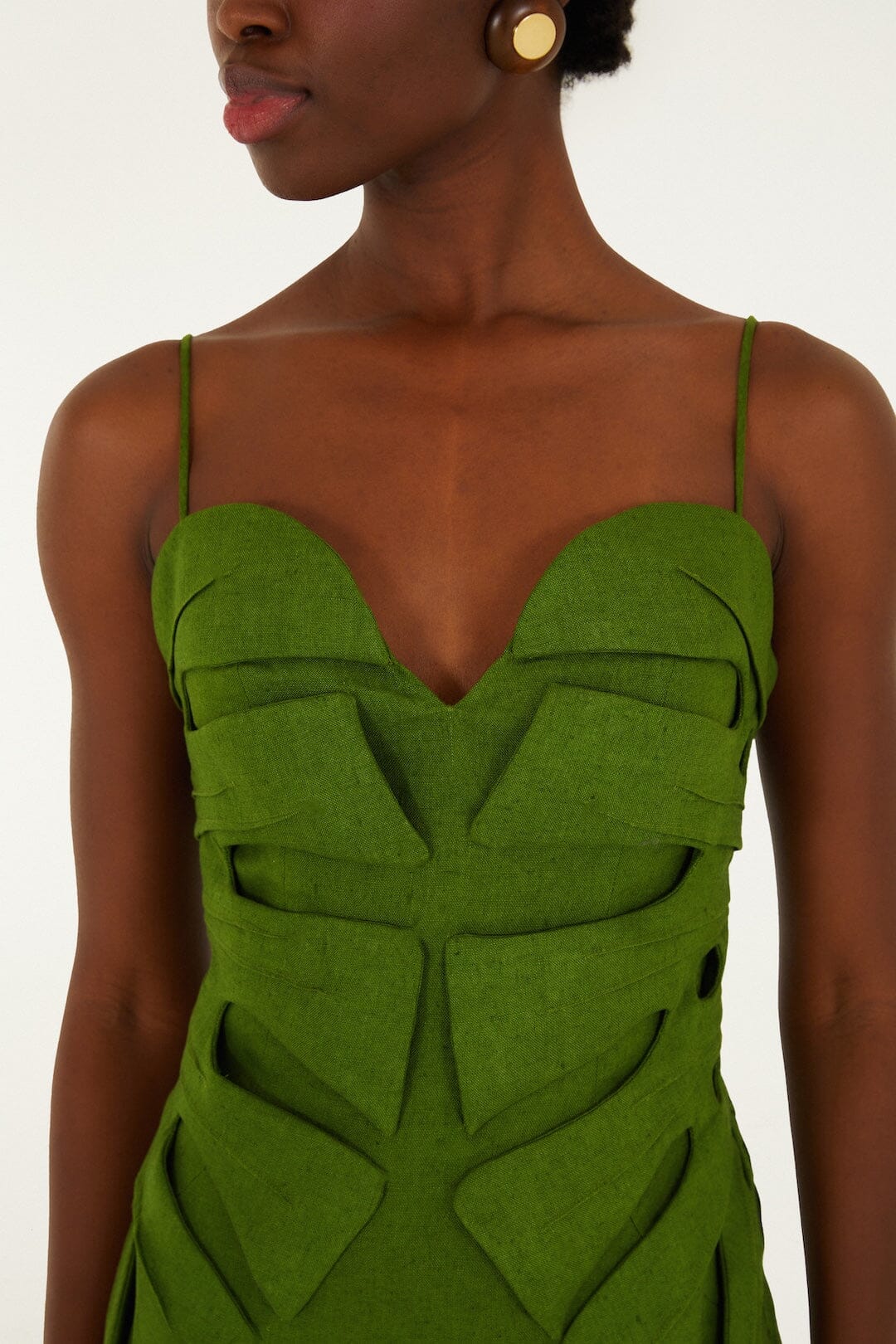 Green Monstera Leaf Maxi Dress