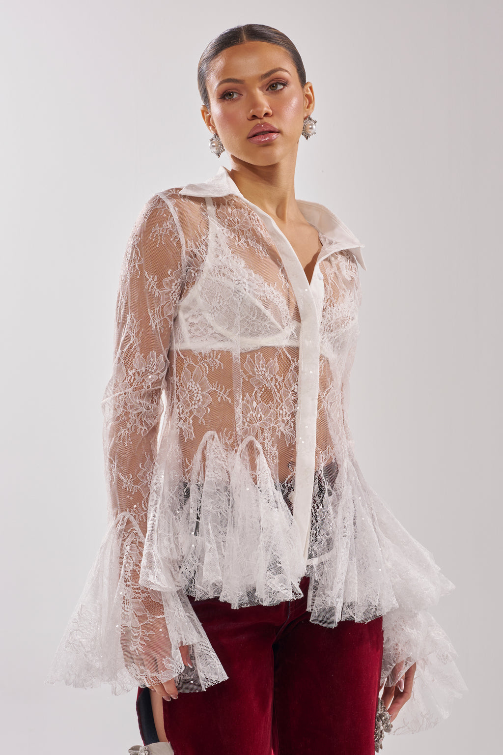 Kinda Lace Shirt-White