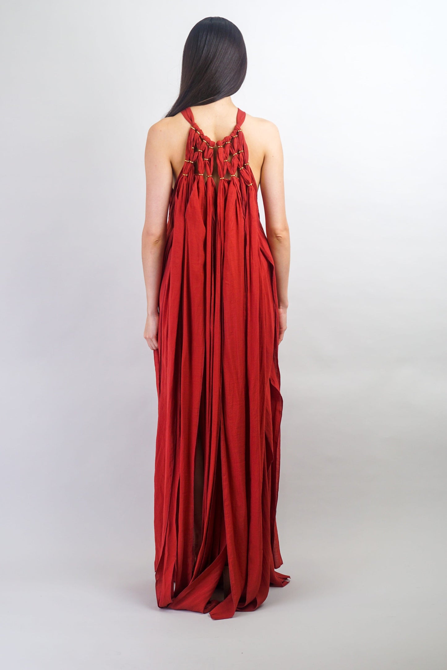 Scarlet Cascade Gown