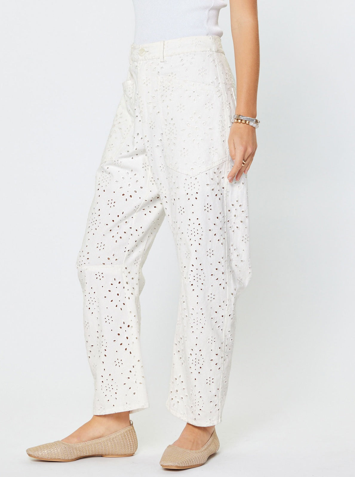 Blanc Broderie Denim Set