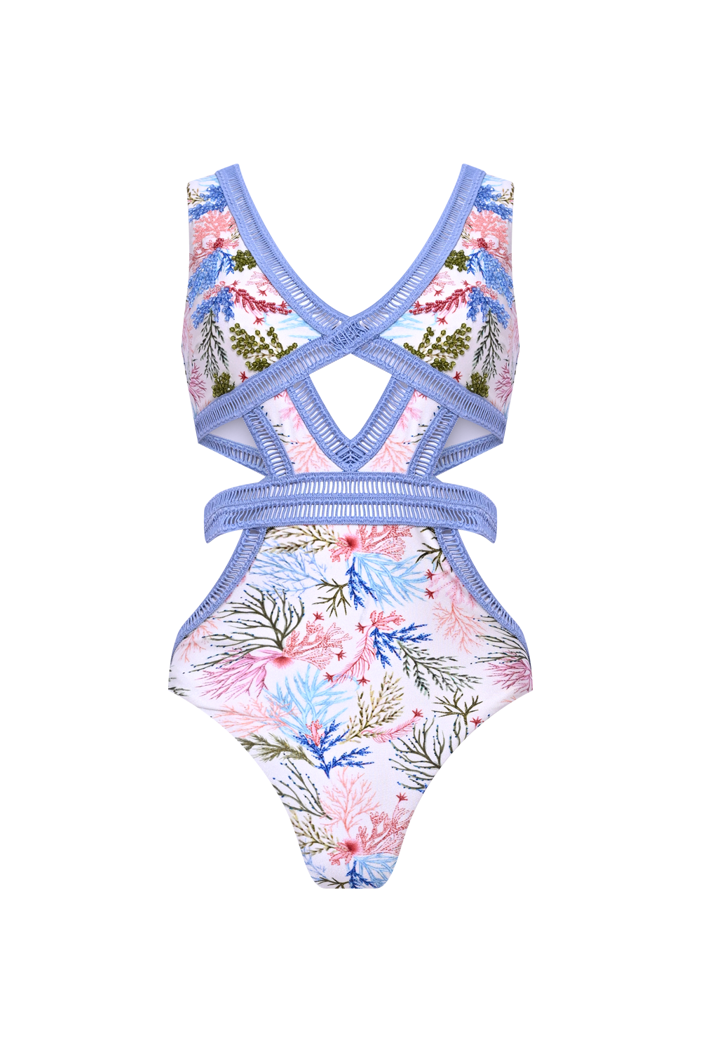 SEAWEED EMBROIDERED SWIMSUIT