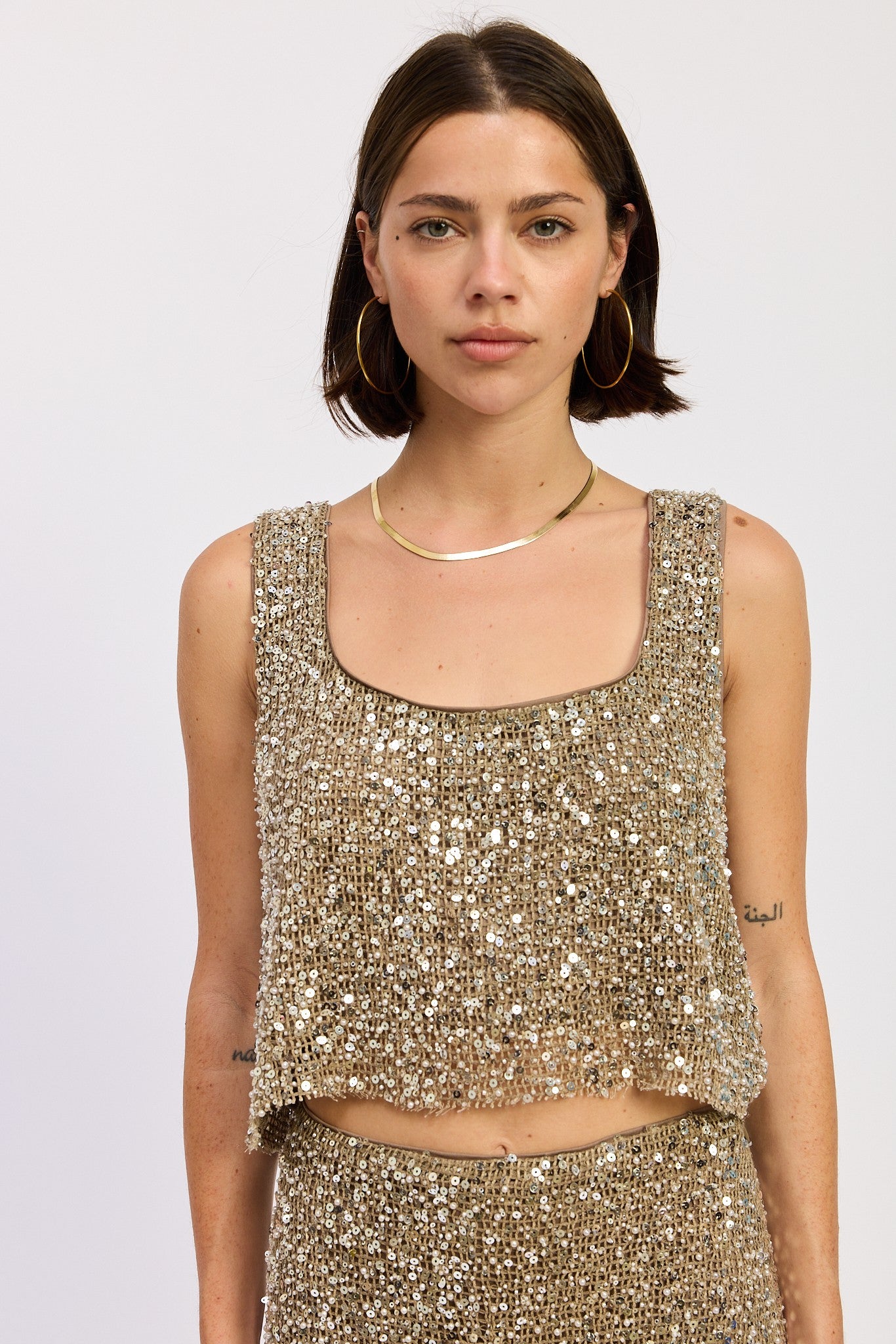 Gold Sequin Two-Piece Set