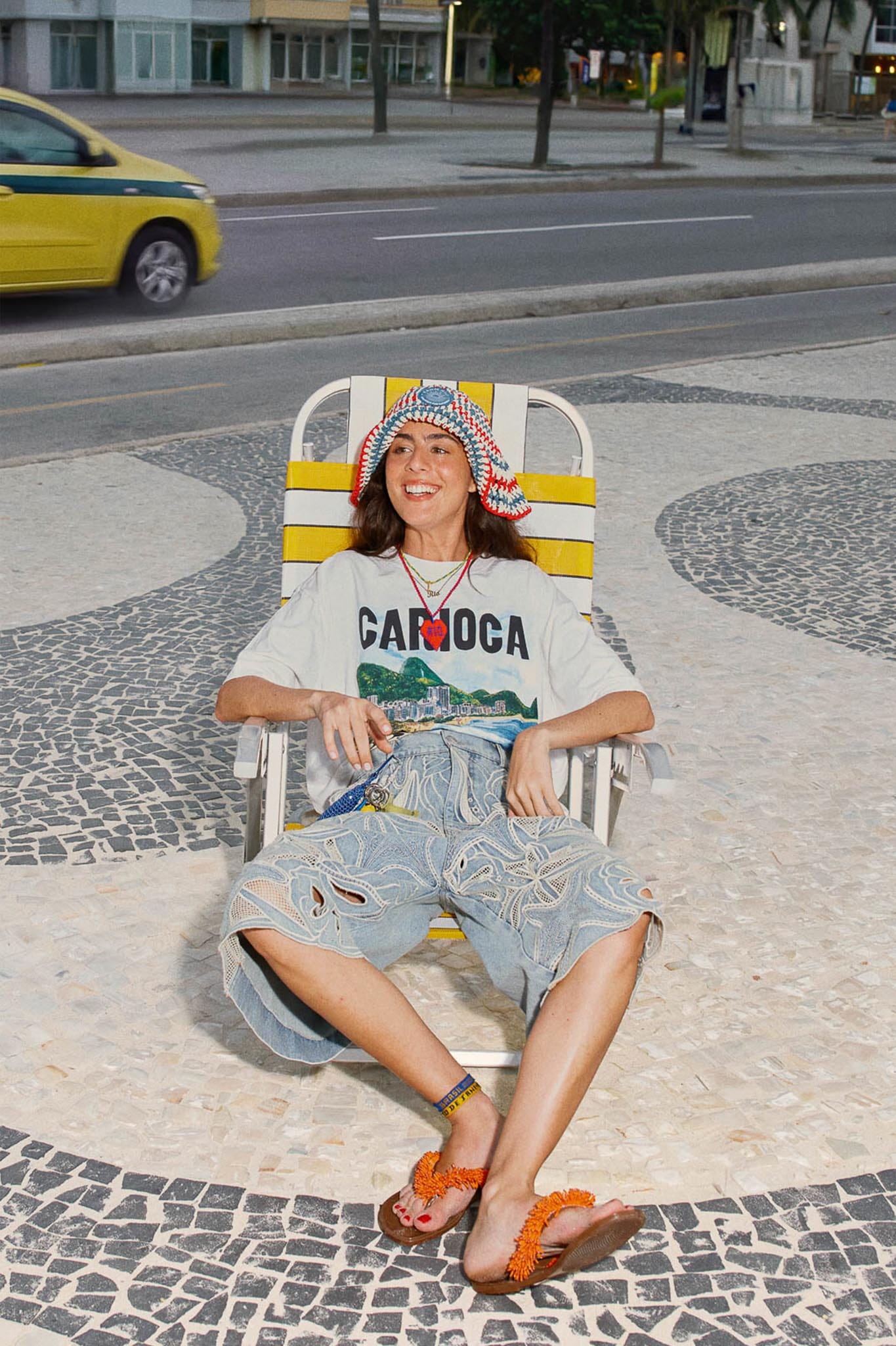 Denim Sea Desire Embroidered Bermuda Shorts