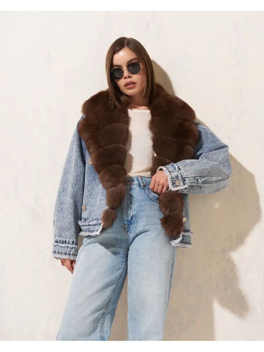 The Arctic Fox Fur Denim Jacket
