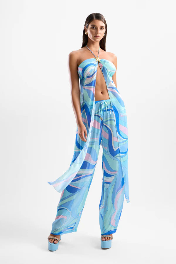 Coral Lobster Drape Set - Dolce Blue