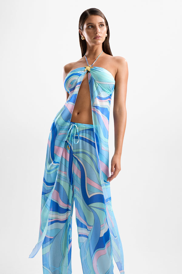Coral Lobster Drape Set - Dolce Blue