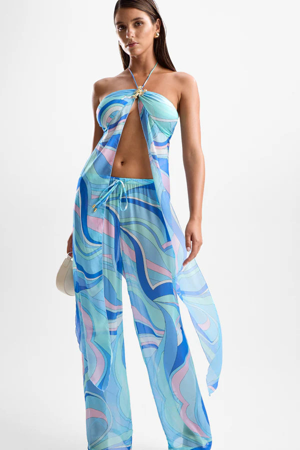 Coral Lobster Drape Set - Dolce Blue
