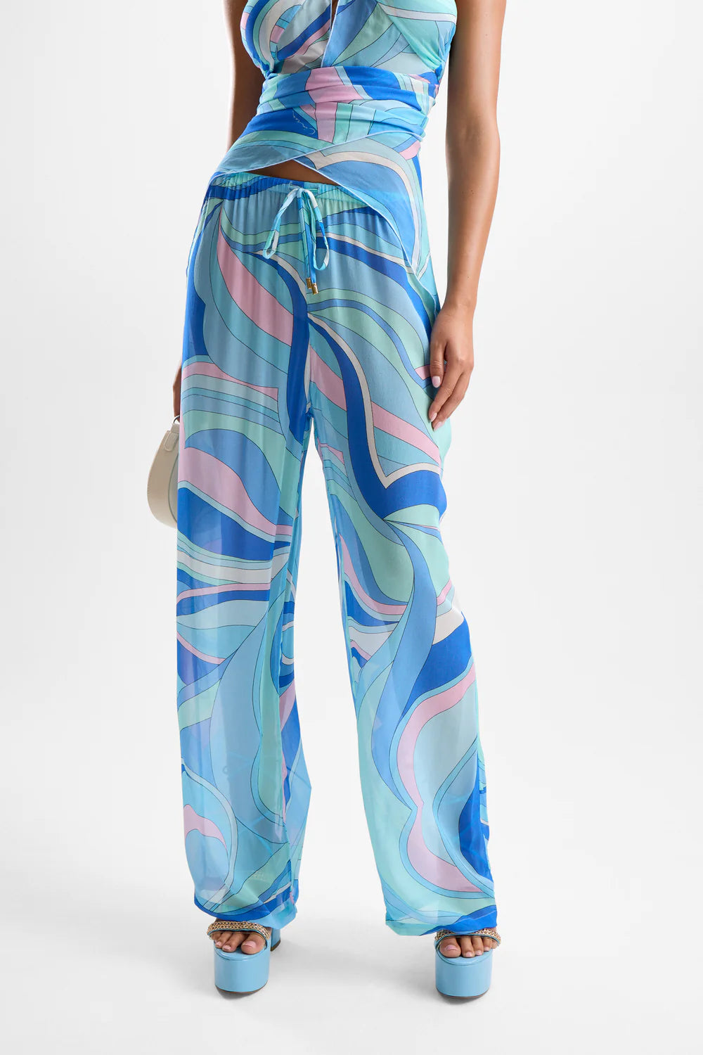 Coral Lobster Drape Set - Dolce Blue