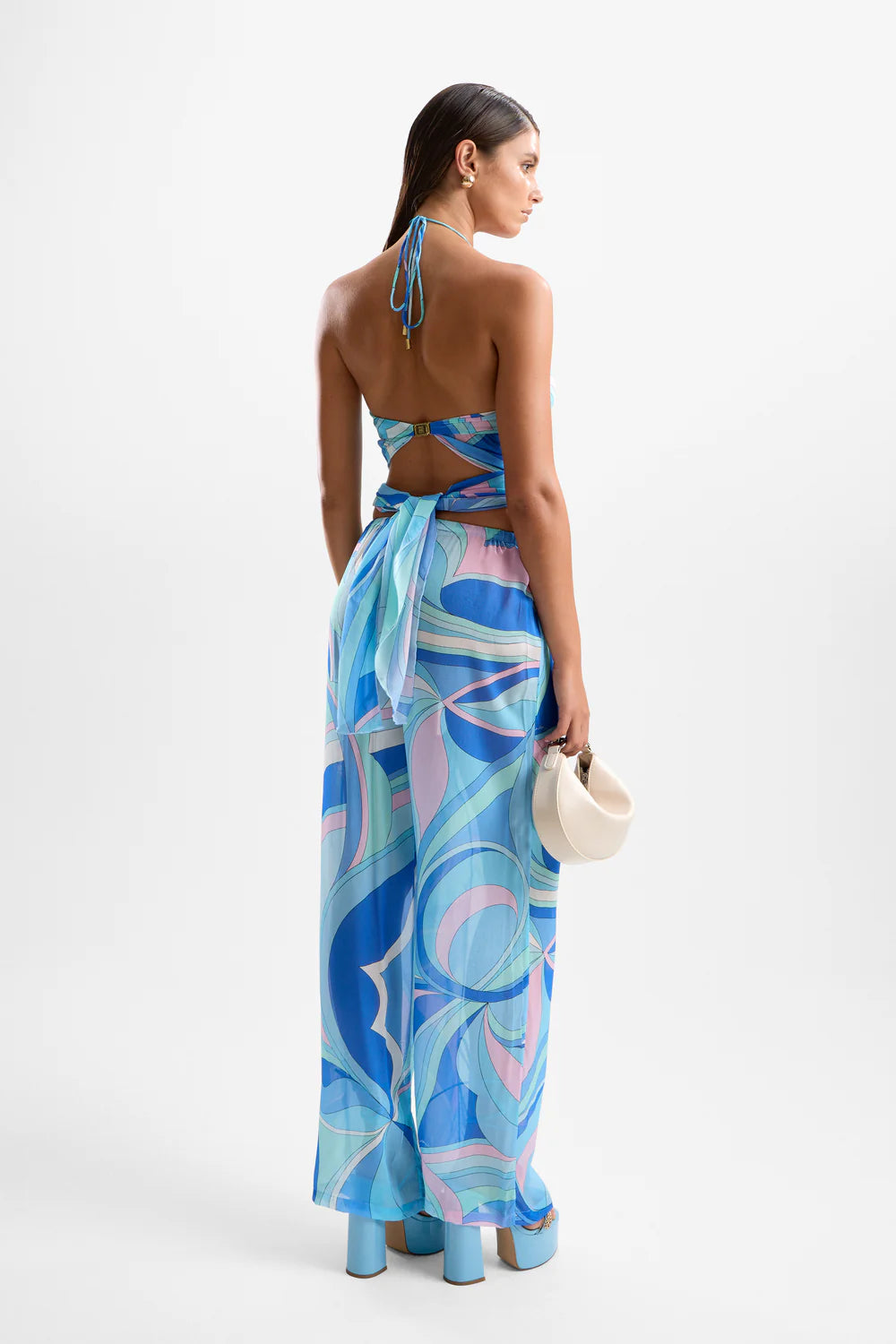 Coral Lobster Drape Set - Dolce Blue