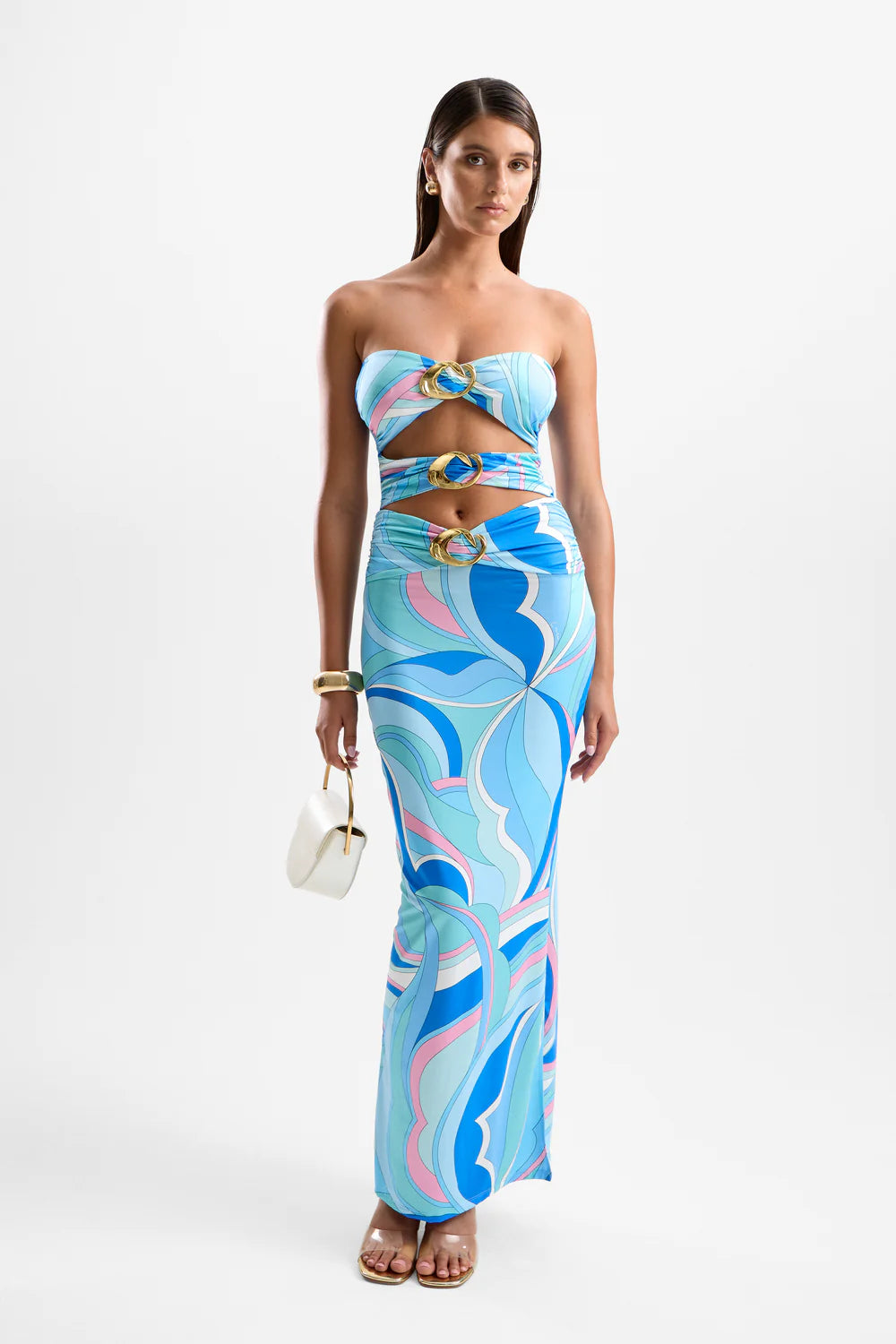 Rome Halo Maxi Dress - Dolce Blue