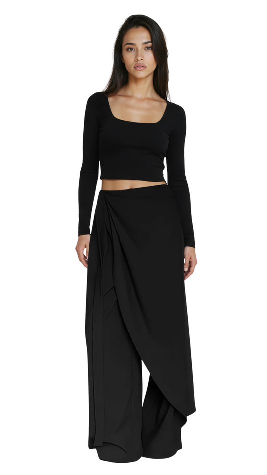 The Noir Avant-Garde Draped Trousers