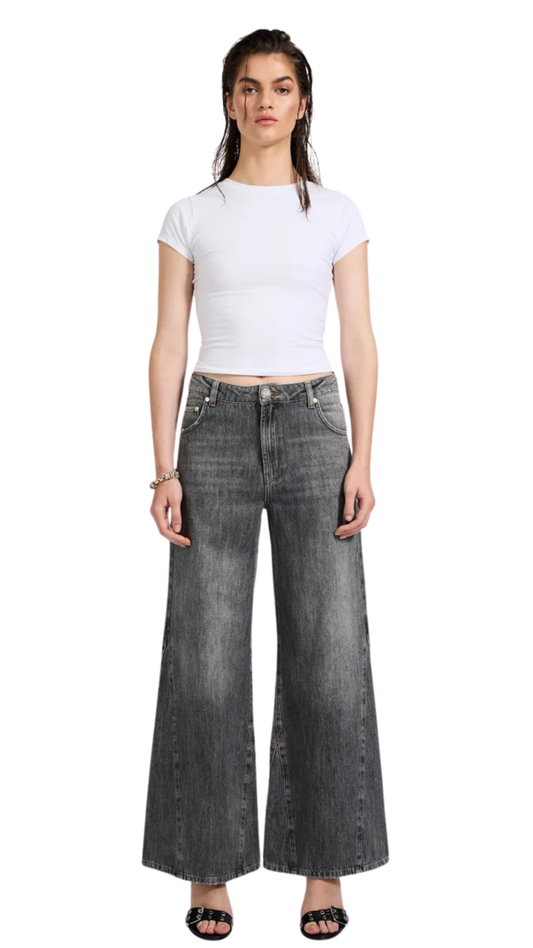 Cruisers Mid Waist Bootcut Flare Denim Jeans - Charcoal Grey