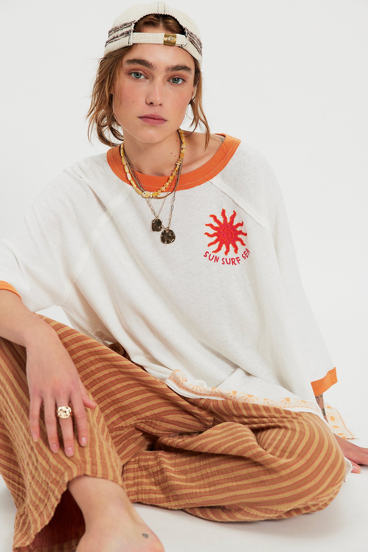 We The Free Giulia Embroidered Ringer Tee