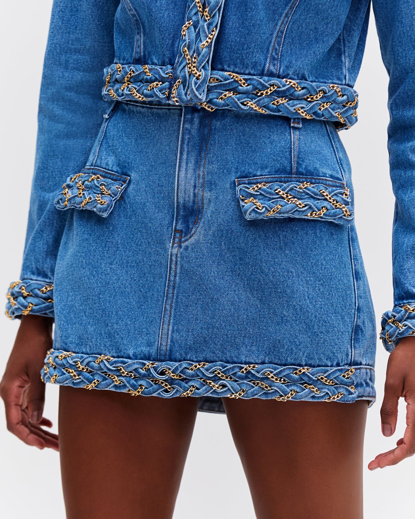 BRAIDED DENIM SET