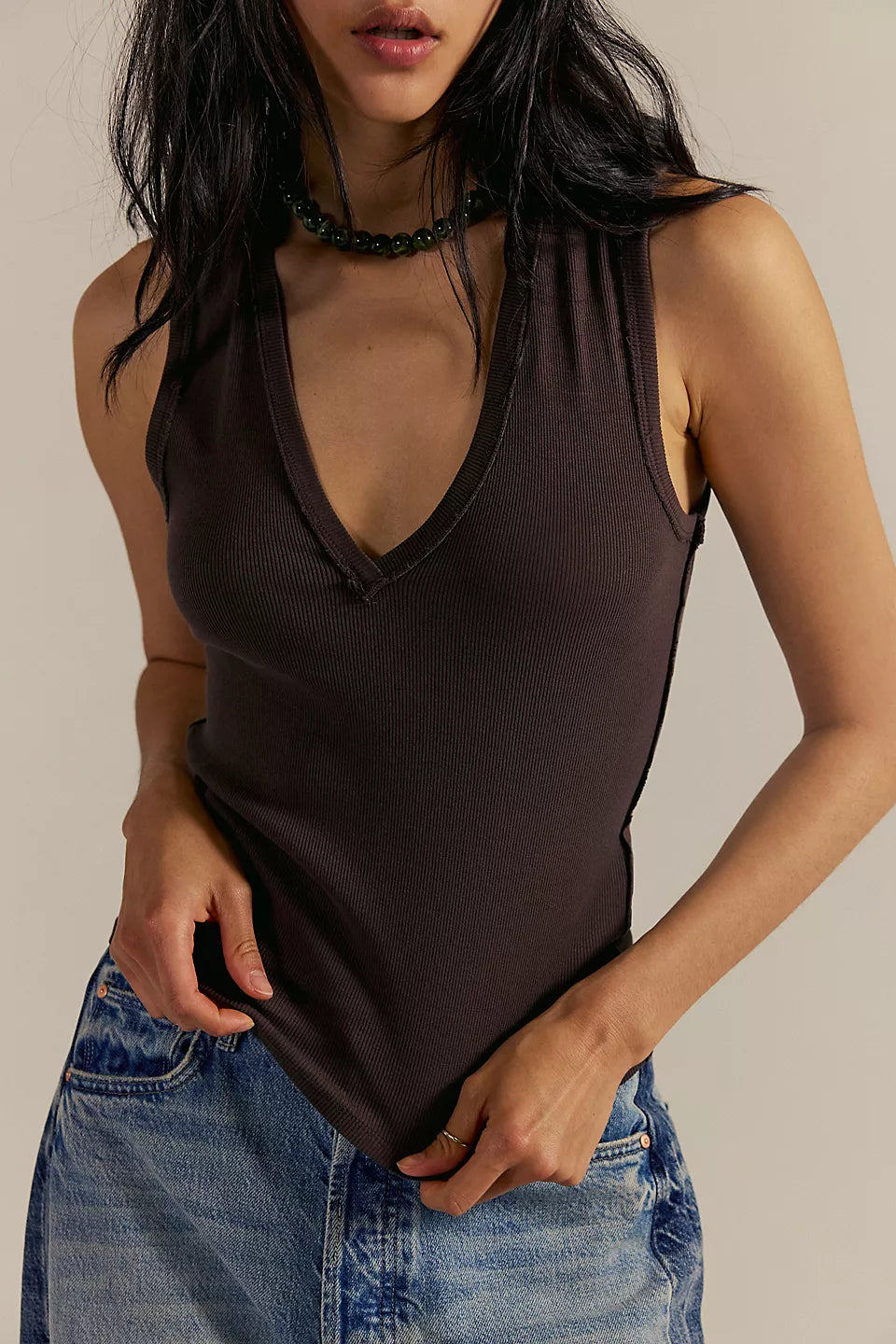 Neria Tank Top-Double Espresso
