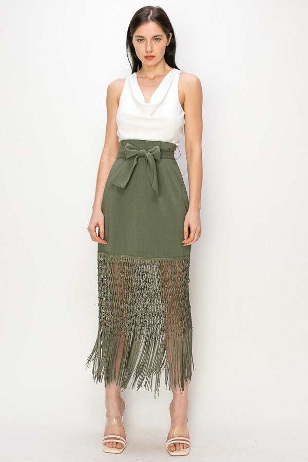 Bohemian skirt-Olive