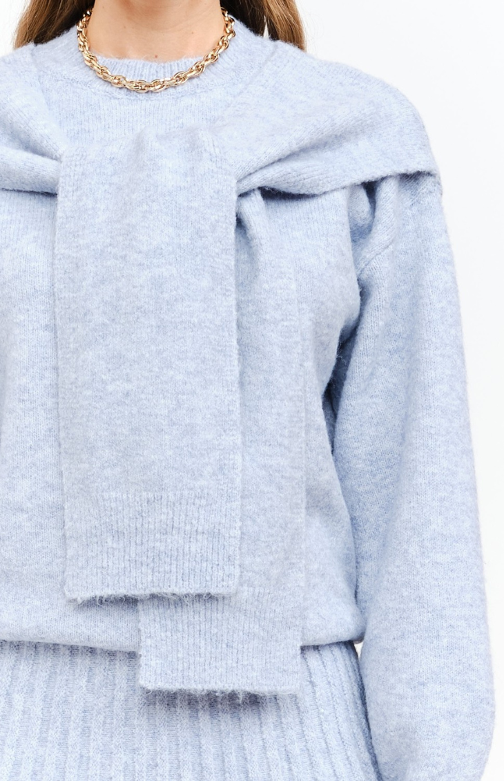 Powder Blue Structured Knit Sweater