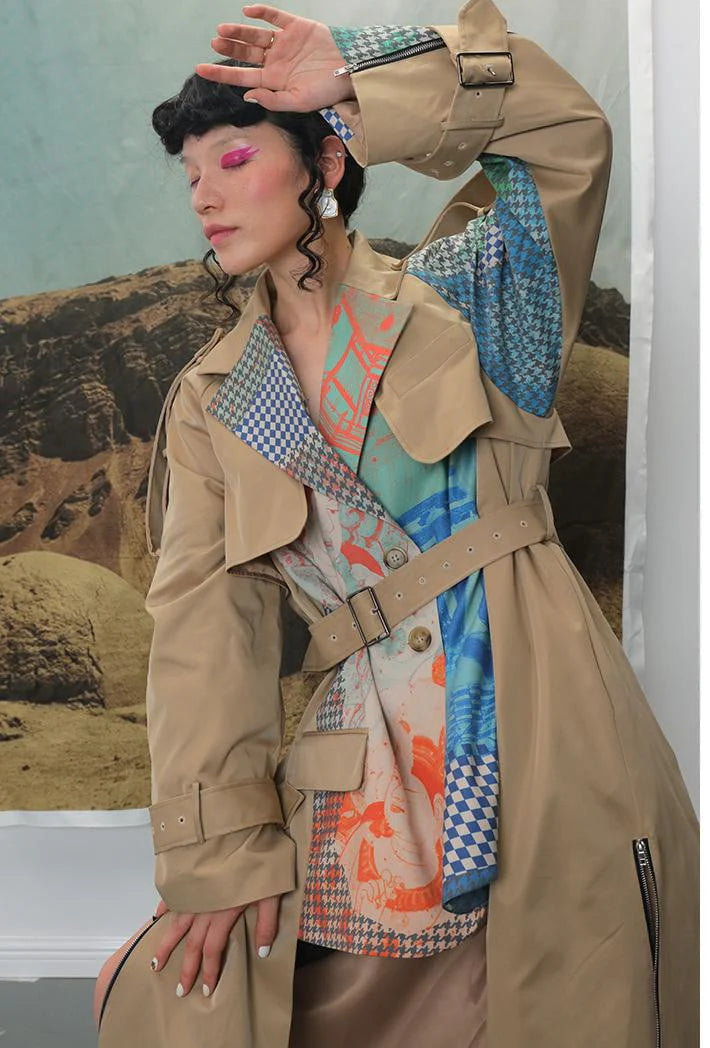 Patchwork Trench Coat