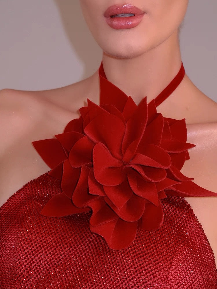 Crimson Blossom Gown