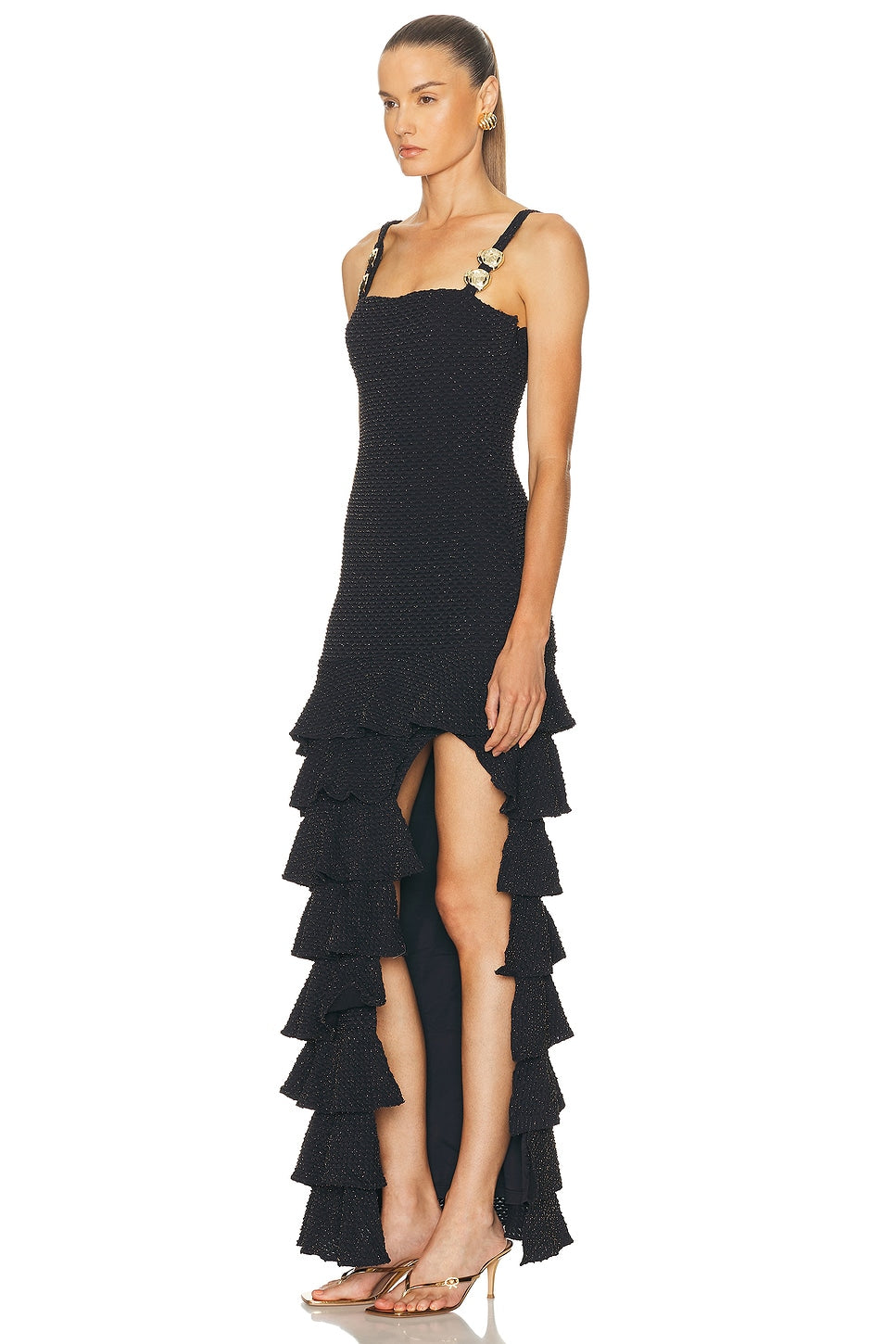 GAVEA MESH FLUTTER MIDI DRESS