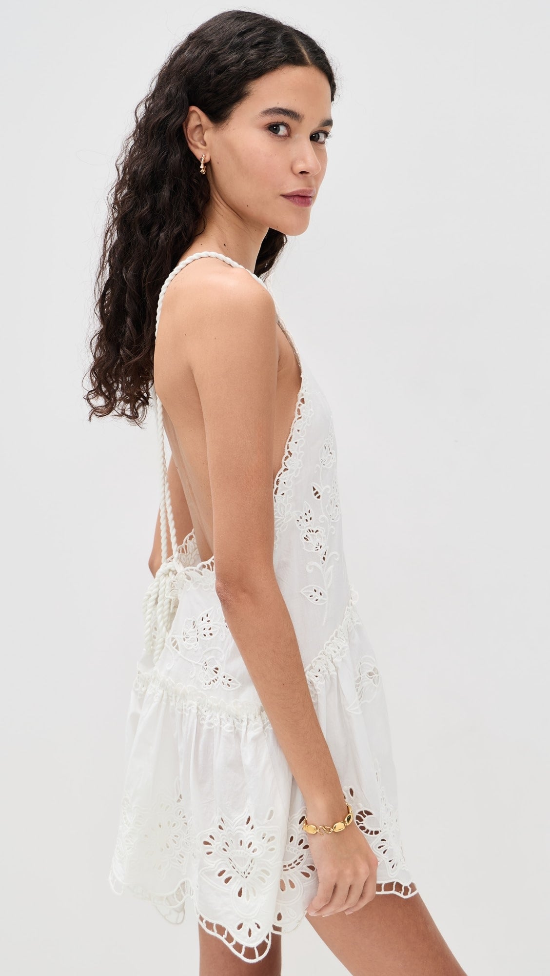 Embroidered cotton minidress
