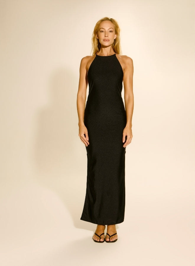 Dunas Multicolor Lycra Black Dress
