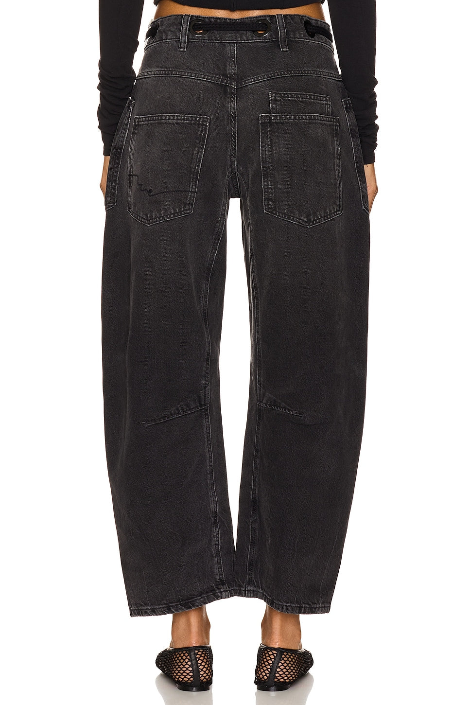 Moxie Low Slung Pull On Barrel Wide Leg-Night Hawk
