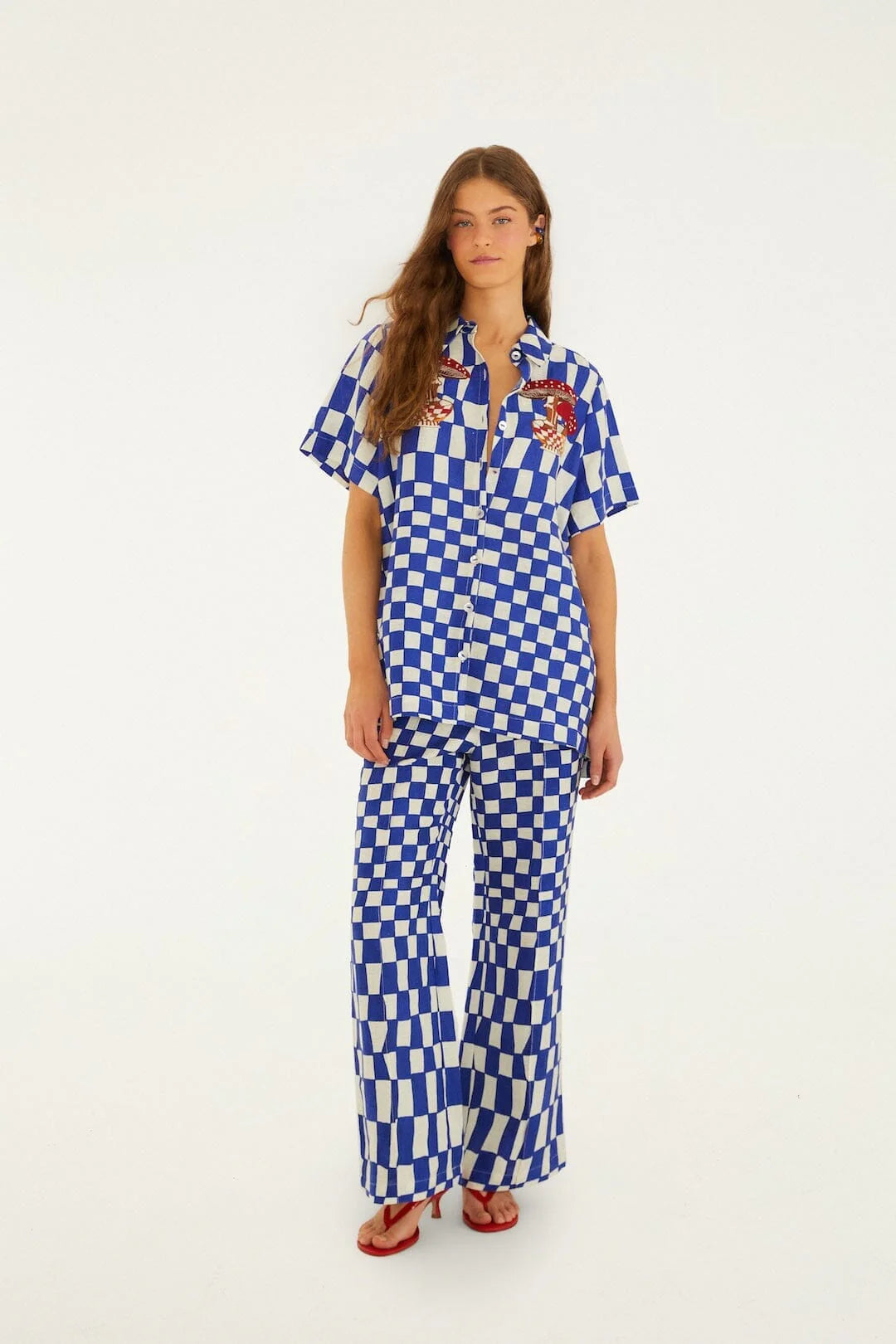 Blue Dream Checkered Pants Set
