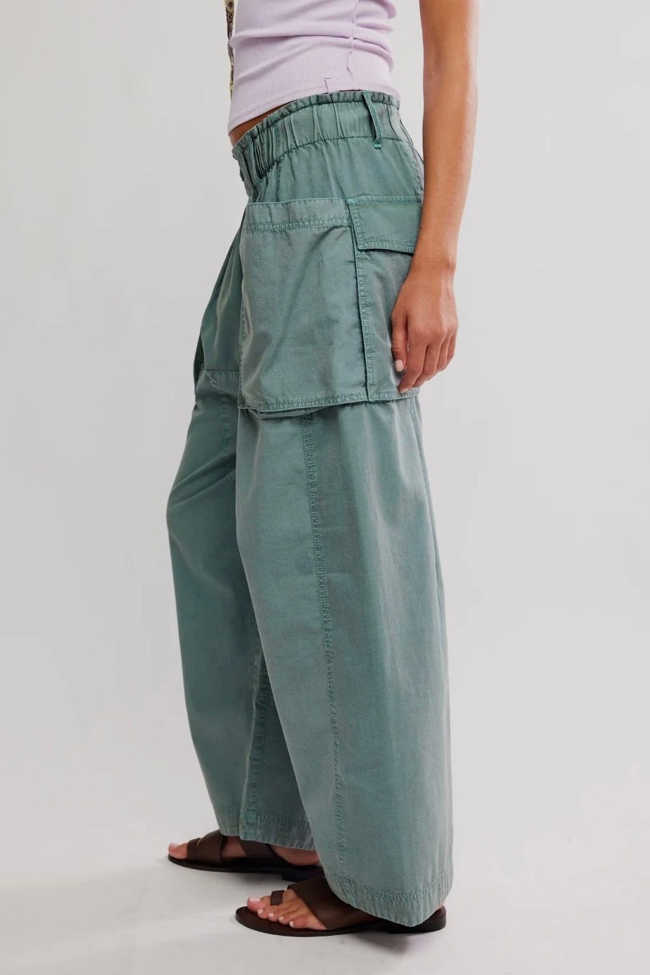 Costa Pull-On Harem Pants-Stormy Sea