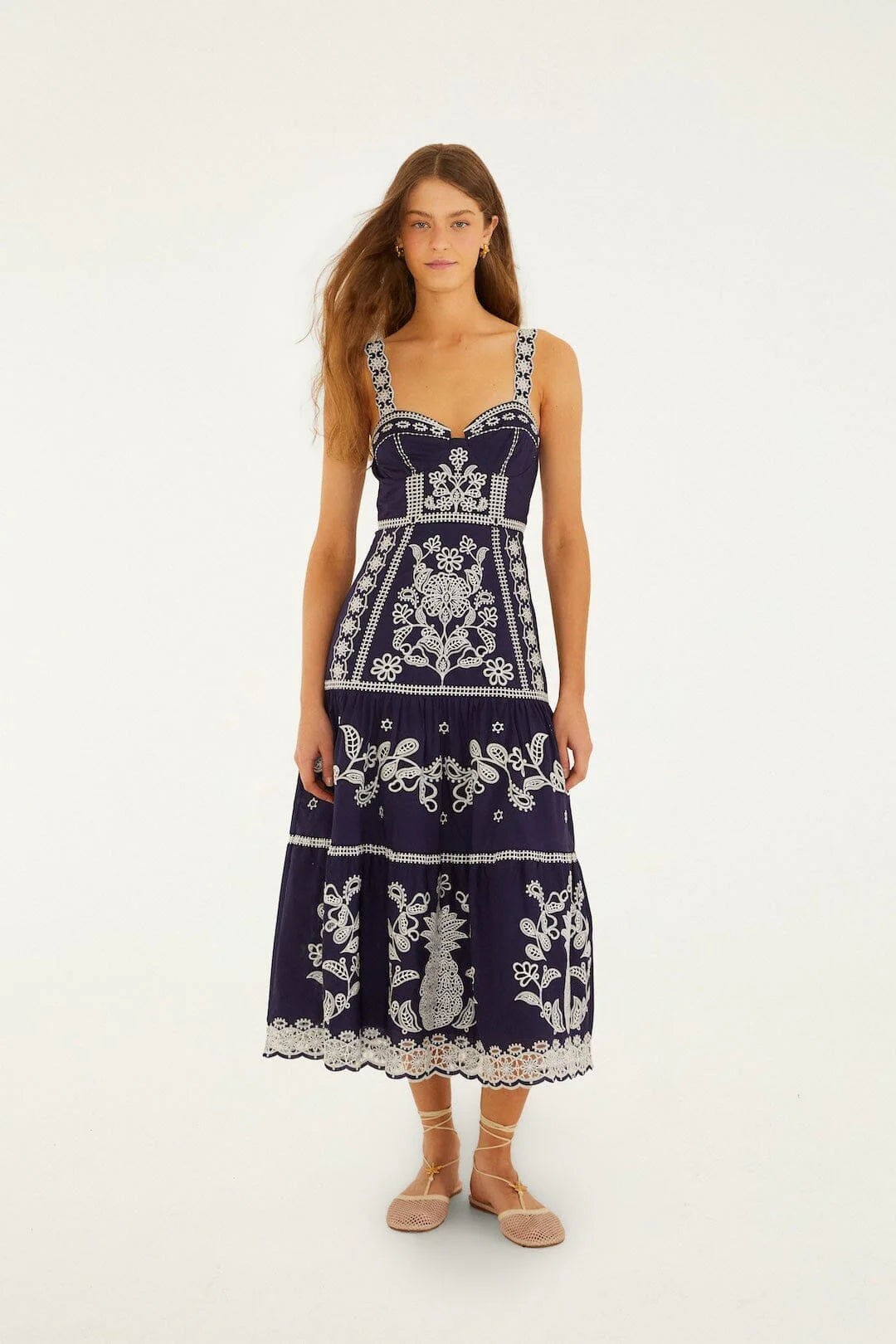 Blue Richelieu Midi Dress