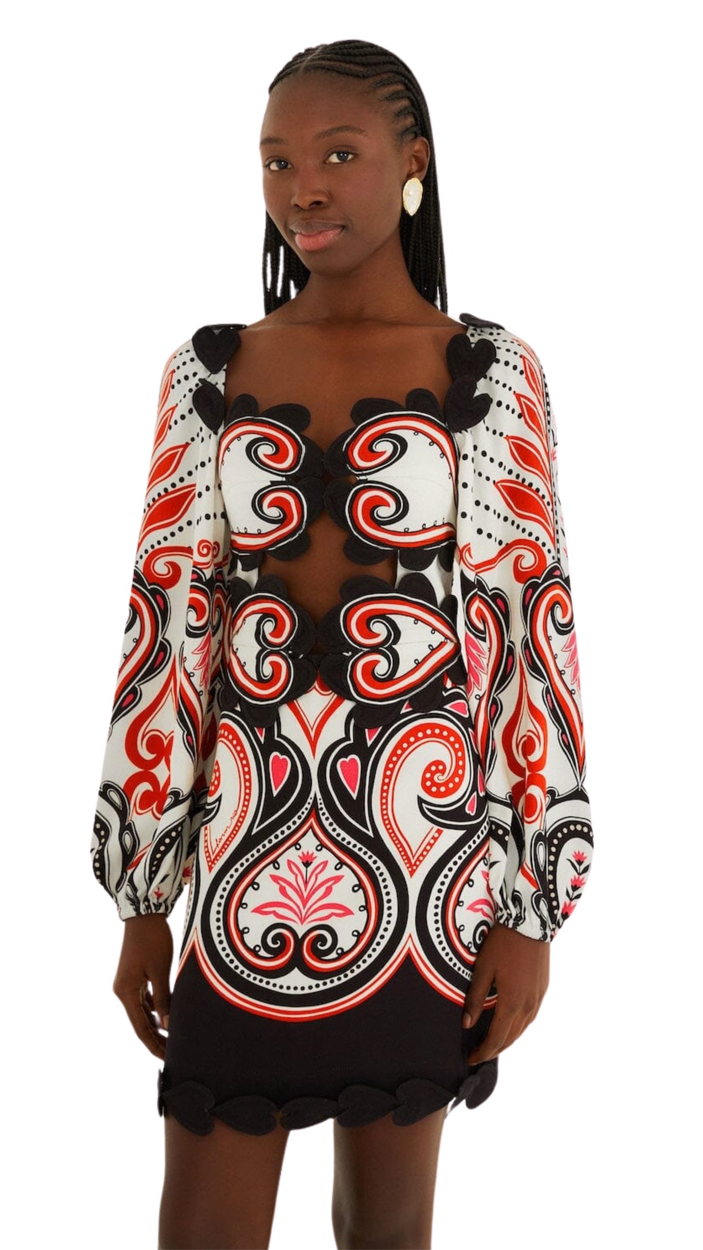 Graphic Ainika Cut-Out Hearts Mini Dress