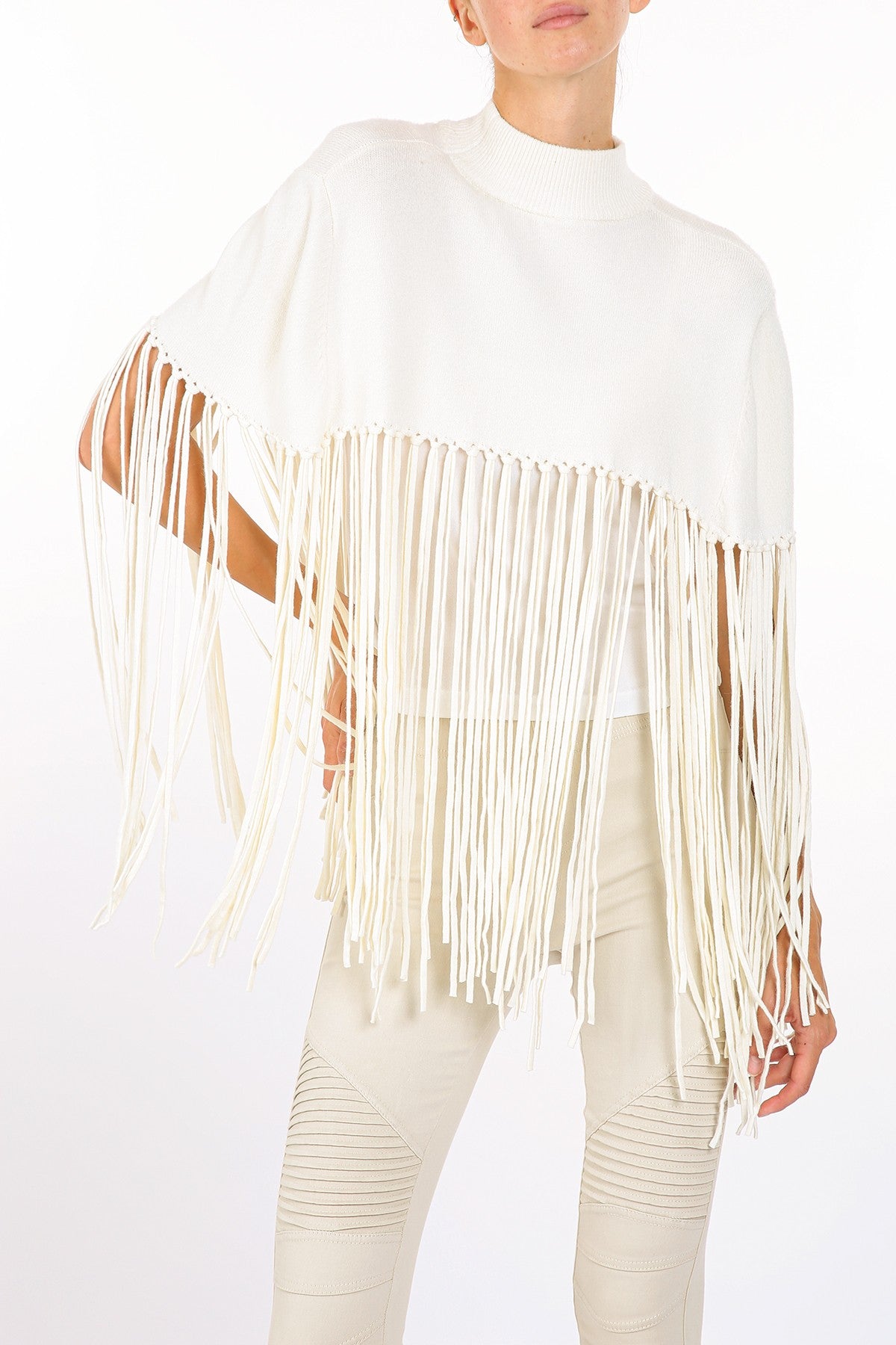 White Fringy Sweater