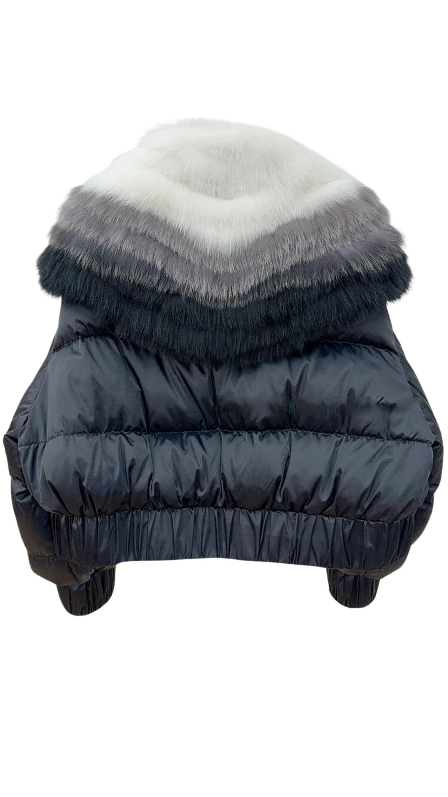 Janna fox Collar fur Puffer Jacket- Black