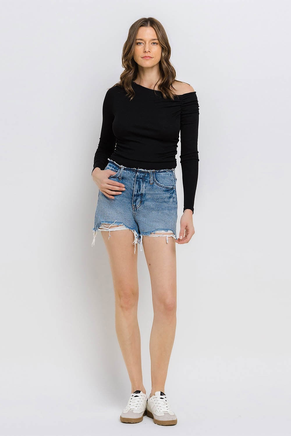 Bandless Denim shorts