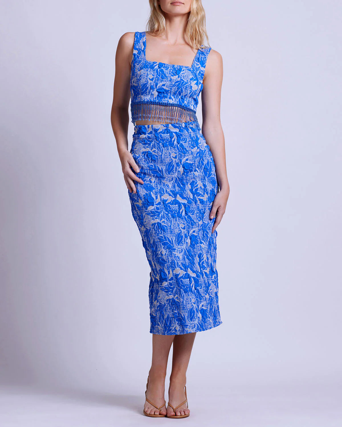 STRETCH JACQUARD BEADED SET