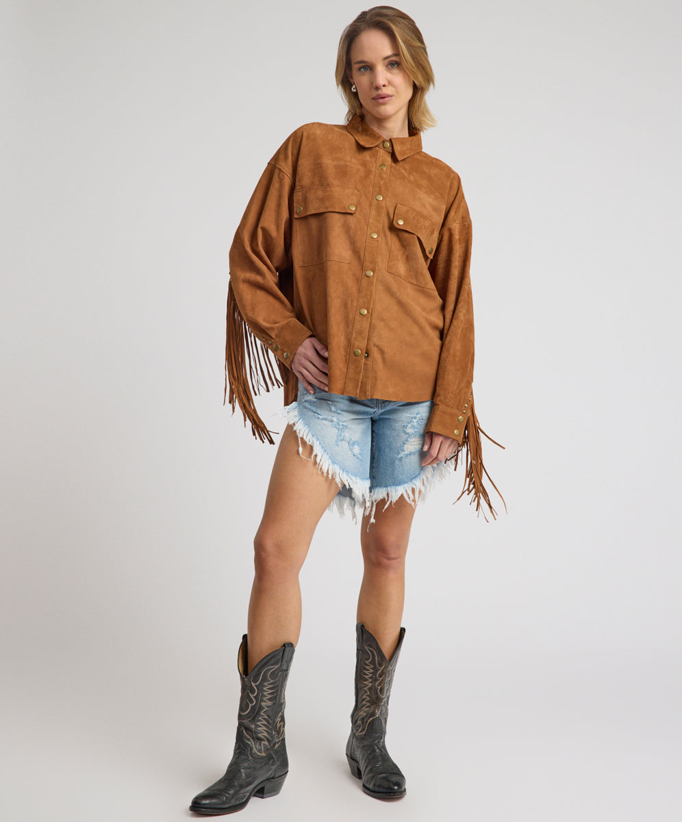 Frankies Low Waist Long Length Denim Shorts - Riviera Blue