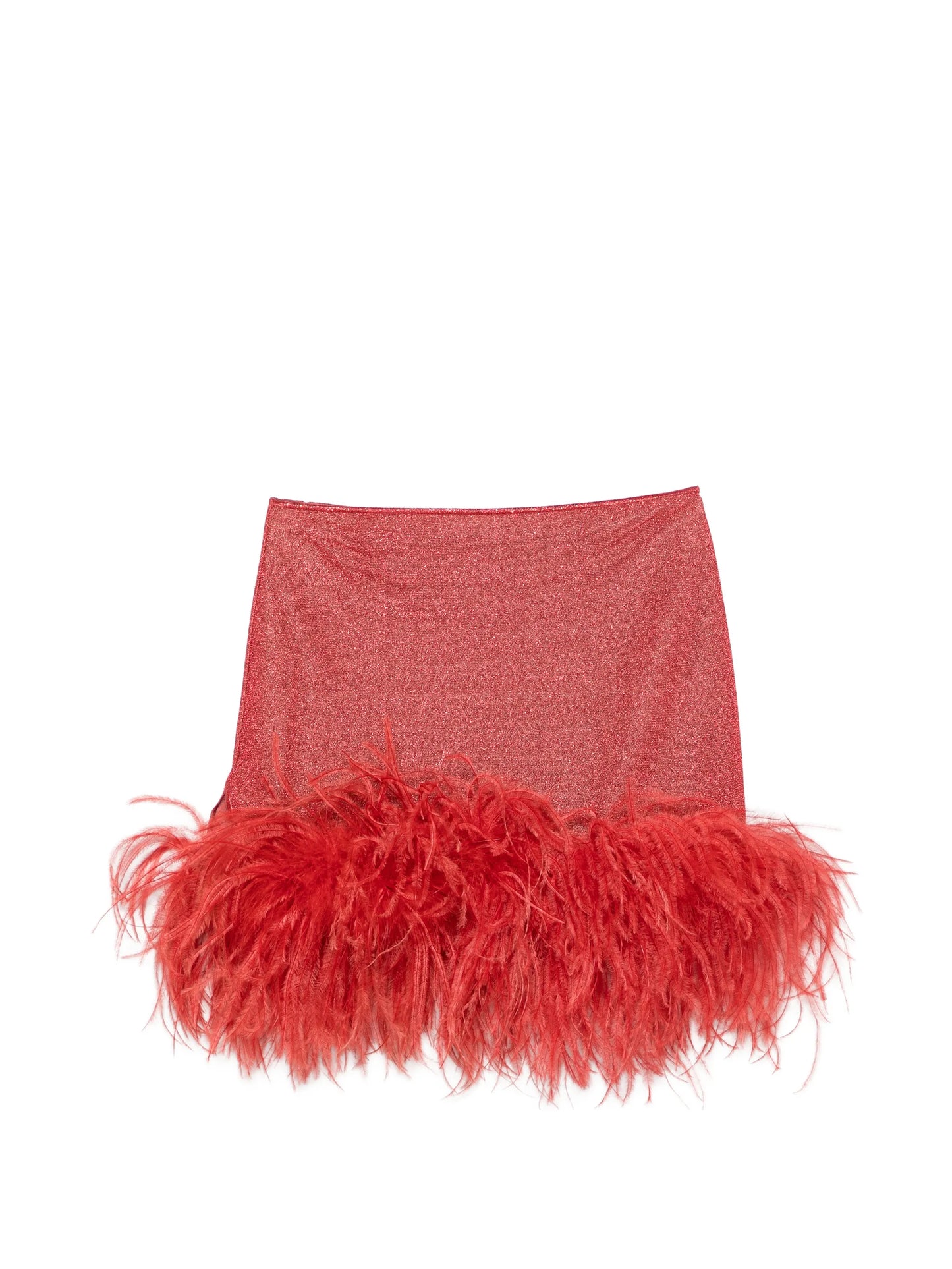 LUMIÈRE SHIRT & PLUMAGE SKIRT SET -Coral