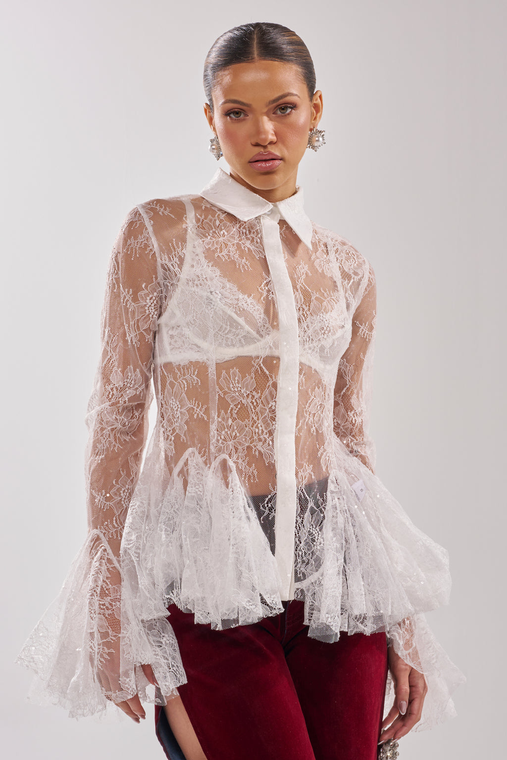 Kinda Lace Shirt-White